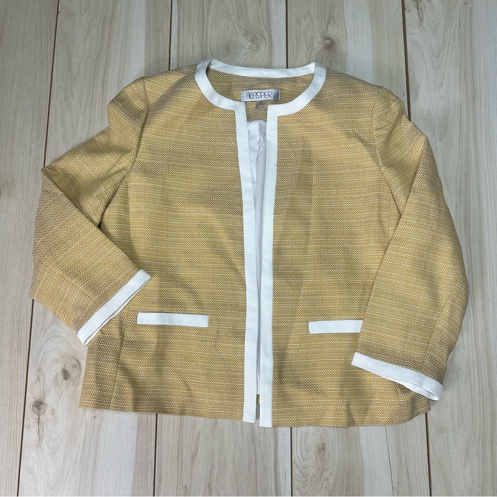 NWT Kasper Blazer Women’s Size 10 Butterscotch Vanilla Ice Work Career Jacket - Picture 6 of 12